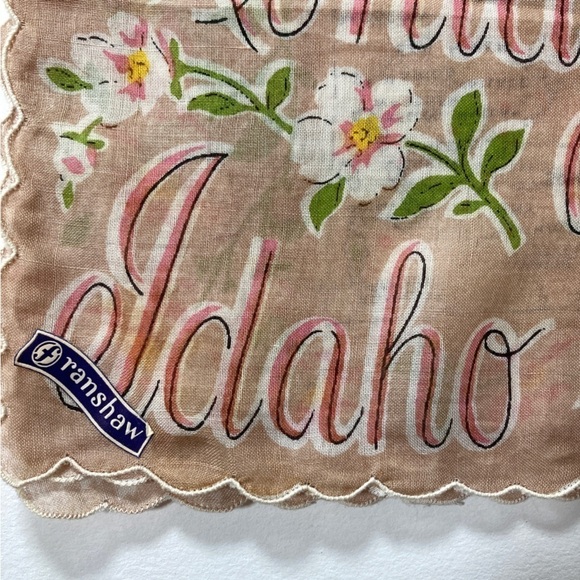 Vintage Montana Wyoming Idaho Retro souvenir Handkerchief Ranshaw - Picture 9 of 9